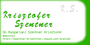 krisztofer szentner business card